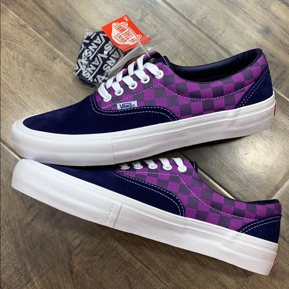 VANS ERA PRO BAKER KADER/Purple Checkerboard Men’s - Picture 16 of 16